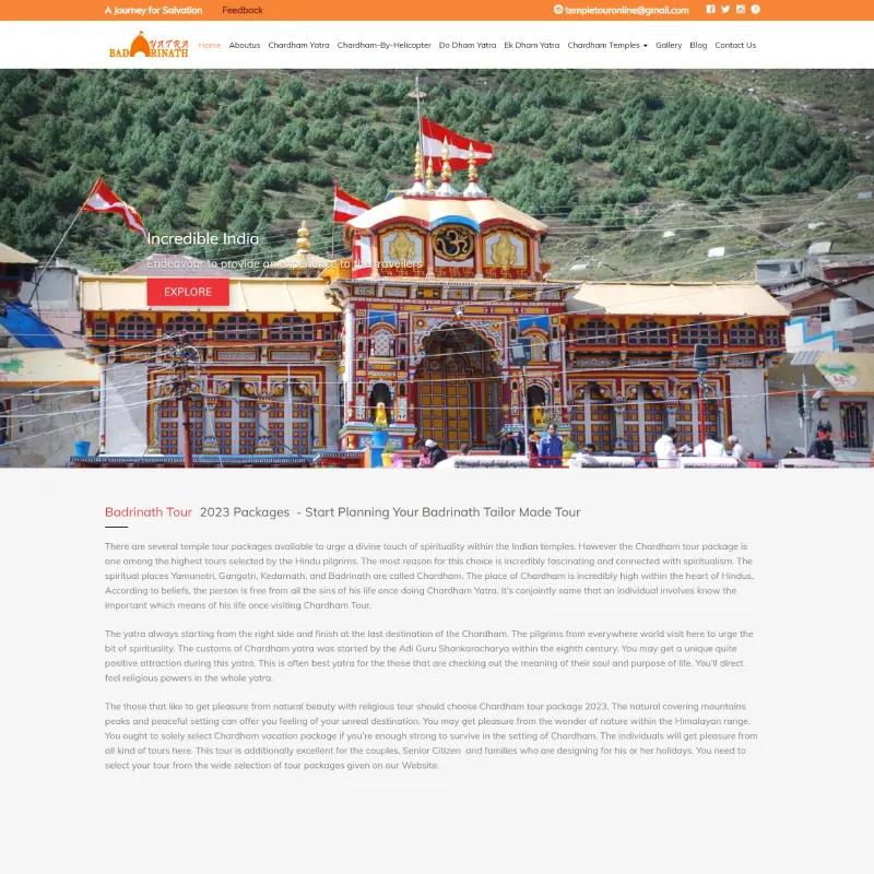 Spritual-travel-website-designing-services